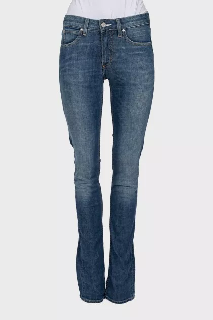 Blue skinny fit mid-rise jeans