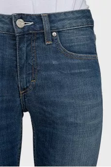 Синие джинсы skinny fit на средней посадке