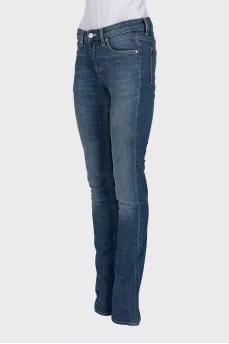 Синие джинсы skinny fit на средней посадке