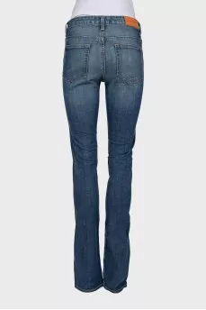 Синие джинсы skinny fit на средней посадке