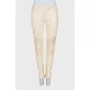 Low-rise jeans with zippers