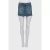 Denim mini skirt with patch