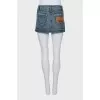 Denim mini skirt with patch