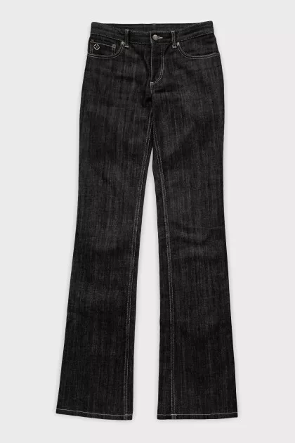 Flared jeans with contrast stitching