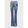 Flared jeans with rhinestones