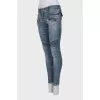Low-rise jeans with textured stripes