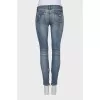 Low-rise jeans with textured stripes