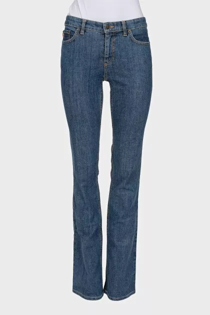 Flared jeans with embroidered logo