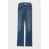 Mid-rise distressed jeans