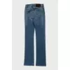 Mid-rise distressed jeans