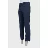 Men's straight-leg trousers with buttoned pockets