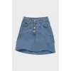 Denim mini skirt with buttons