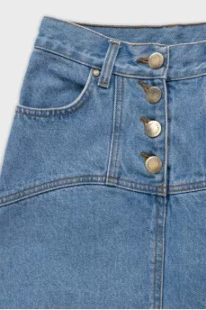 Denim mini skirt with buttons