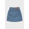 Denim mini skirt with buttons
