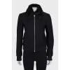 Zip-up jacket with fur collar