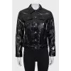 Glossy faux leather jacket