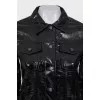 Glossy faux leather jacket