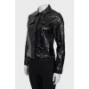 Glossy faux leather jacket