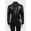 Glossy faux leather jacket