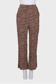 Brown printed trousers
