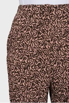Brown printed trousers