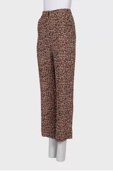 Brown printed trousers