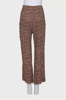 Brown printed trousers
