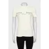 Yellow T-shirt with branded print