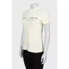 Yellow T-shirt with branded print