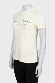 Yellow T-shirt with branded print