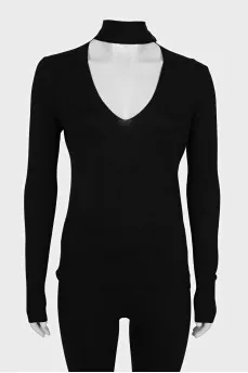 Black pullover with a collar