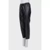 Black eco-leather trousers