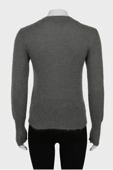Green sweater with embroidery