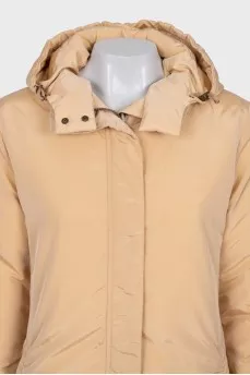 Double-sided down jacket with a straight cut and a zipper