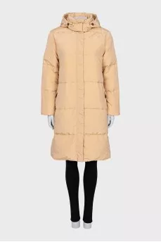Double-sided down jacket with a straight cut and a zipper