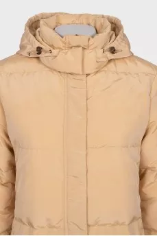 Double-sided down jacket with a straight cut and a zipper