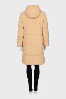Double-sided down jacket with a straight cut and a zipper