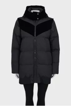Black down jacket with detachable sleeves