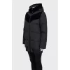 Black down jacket with detachable sleeves