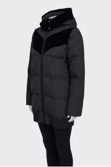 Black down jacket with detachable sleeves
