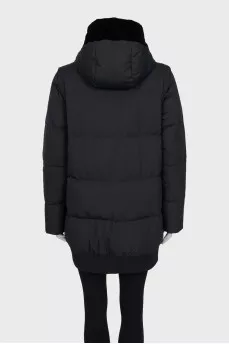 Black down jacket with detachable sleeves