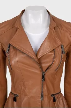 Brown leather jacket