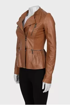 Brown leather jacket