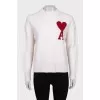 Wool cardigan with brand logo
