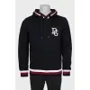 Men's black hoodie with print on the back