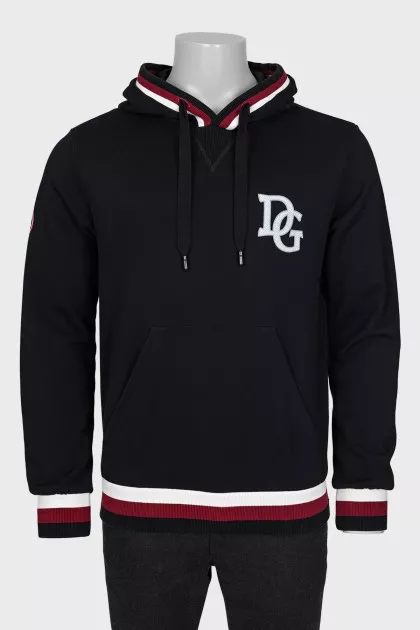Men's black hoodie with print on the back