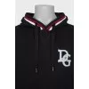 Men's black hoodie with print on the back