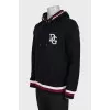 Men's black hoodie with print on the back