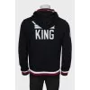 Men's black hoodie with print on the back