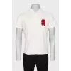 Men's polo shirt with a patch